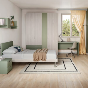 Cameretta Eureka olmo sbiancato e verde
