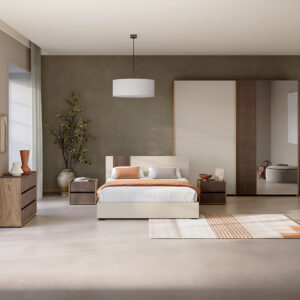 Camera Fargo noce, orzo, bronzo e legno